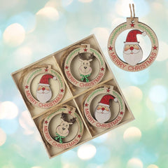 wooden-merry-christmas-decorations-x8|TLA524|Luck and Luck| 1