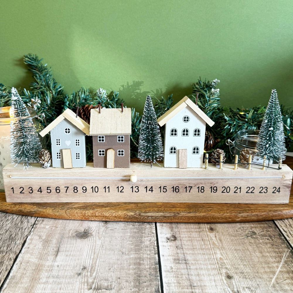 rustic-wooden-house-advent-countdown-slider-novelty-christmas-countdown|HHH678|Luck and Luck| 1