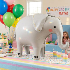 PartyDeco Elephant Standing Foil Party Balloon Childrens Party Decoration