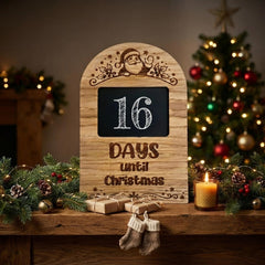 Children's Wooden Santa Christmas Countdown Chalkboard Sign for Festive Family Fun