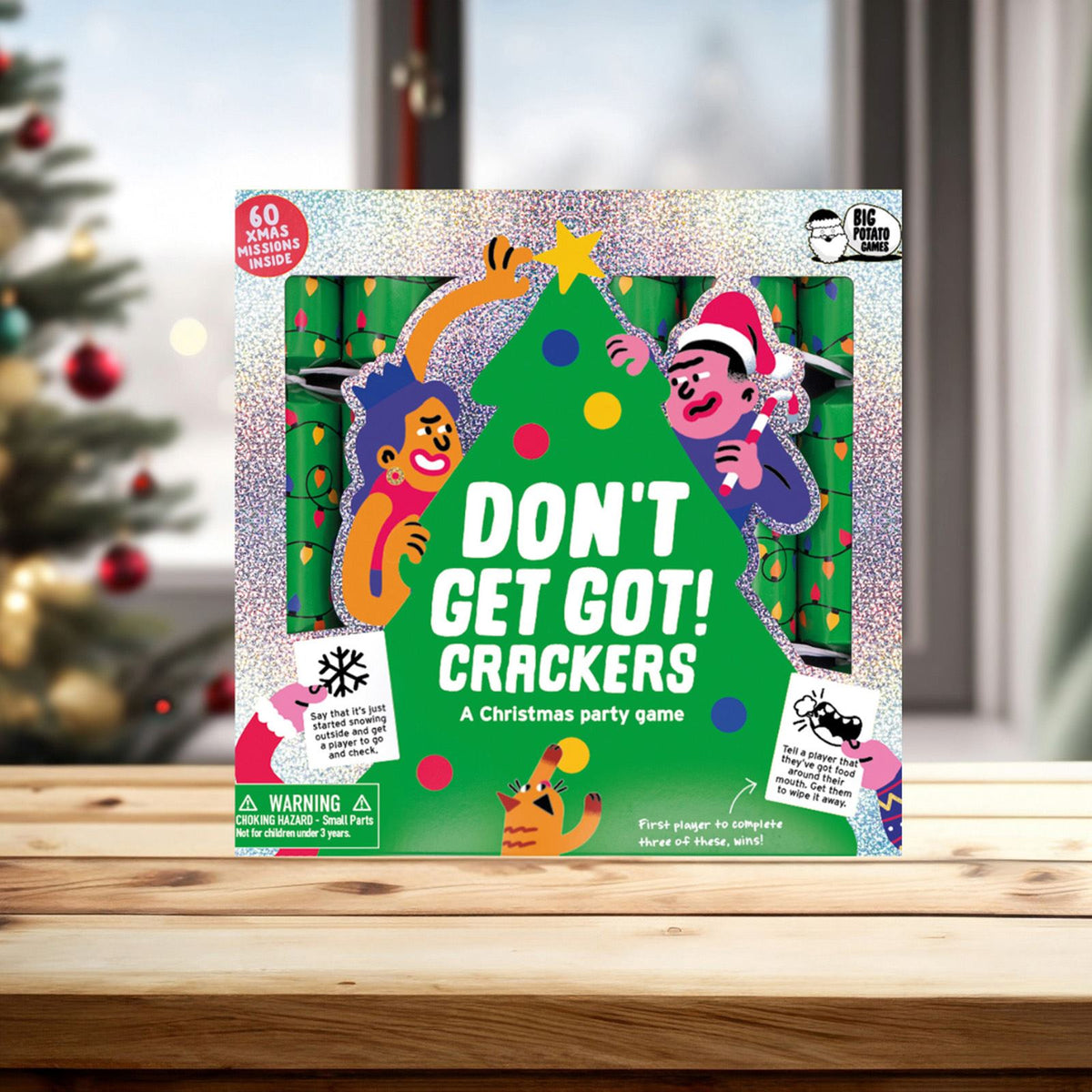 Playful Green Christmas Party Crackers Dont Get Got Festive Table Decoration