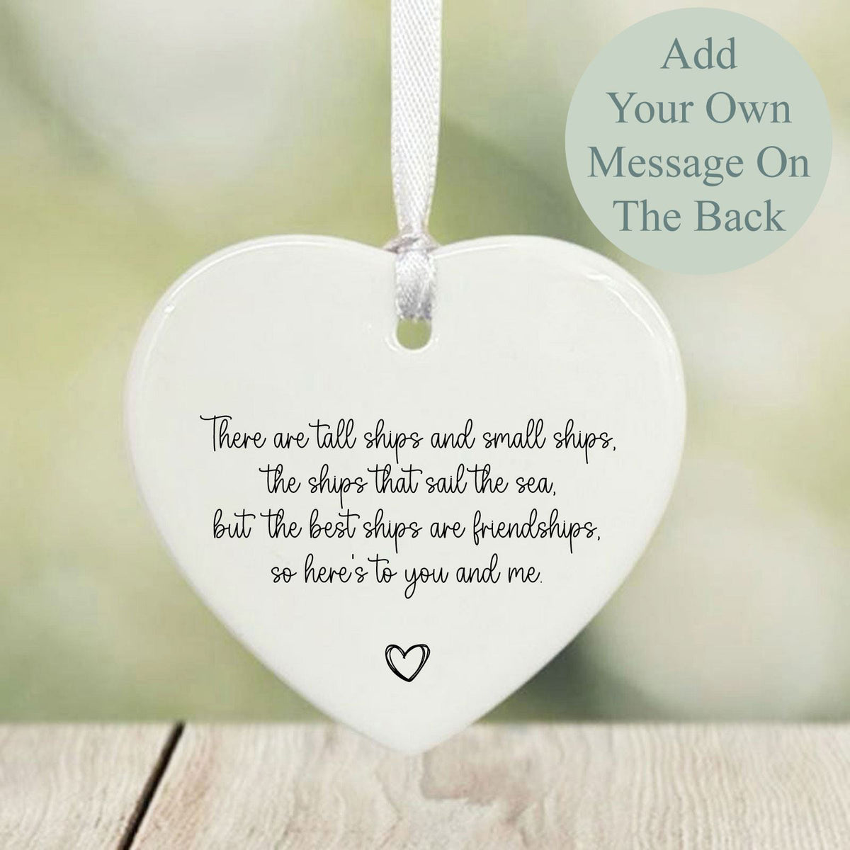 Personalised Friendship Porcelain Heart Keepsake Ornament 7 cm