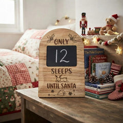 Children's Reindeer Wooden Christmas Countdown Chalkboard Sign for Festive Fun