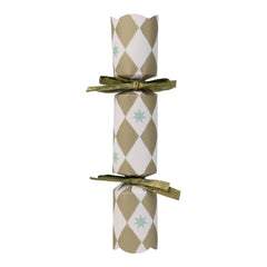 Gold Harlequin Mini Christmas Crackers for Festive Table Styling (Pack of 6, 15 cm)