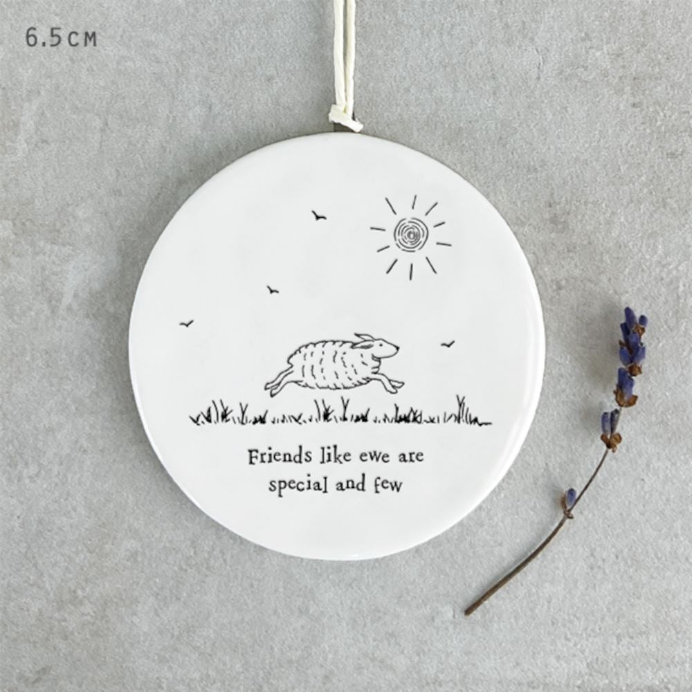 east-of-india-porcelain-sheep-hanger-friends-like-you|6352C|Luck and Luck| 1
