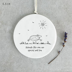 east-of-india-porcelain-sheep-hanger-friends-like-you|6352C|Luck and Luck| 1