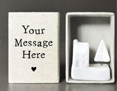 Personalised Christmas House Matchbox New Home Keepsake with Your Own Message