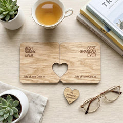 Personalised Grandparents Coaster Set with Message Token Keepsake Gift for Home