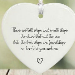 Personalised Friendship Porcelain Heart Keepsake Ornament 7 cm
