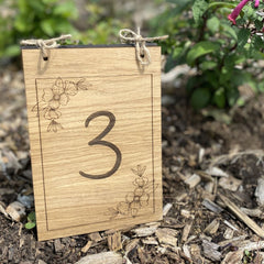 wooden-oak-veneer-table-number-rustic-wedding-design-2|LLWWTABNUMD2|Luck and Luck| 1