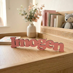 Custom Wooden Name Sign for Nursery Shelf Decor and Modern Baby Gift Styling