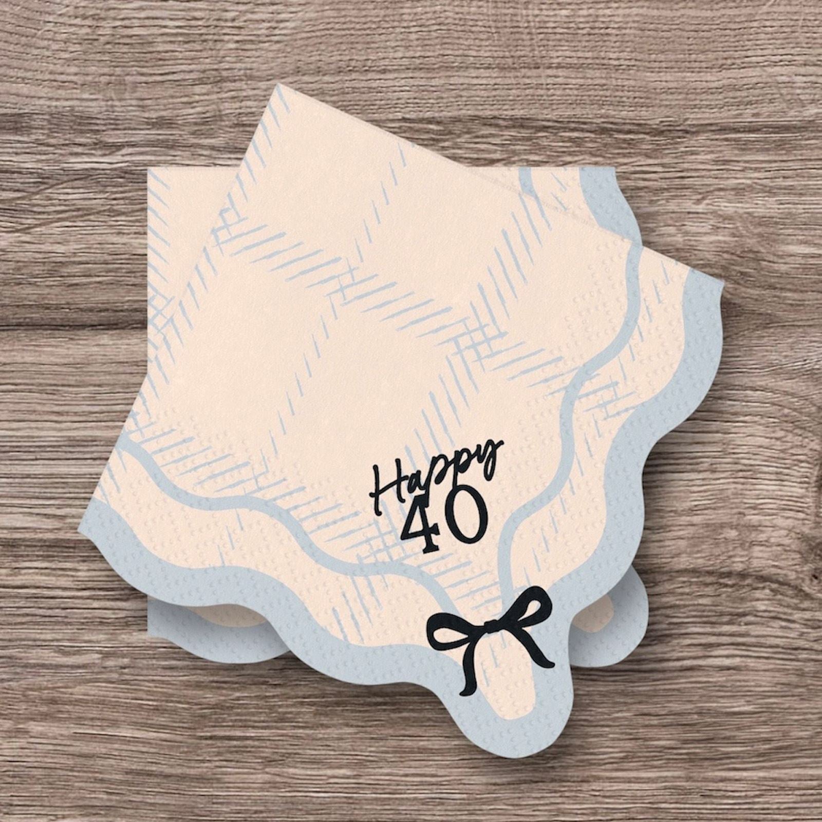 happy-40-paper-party-napkins-black-bow-design-40th-birthday| SP33-102-40|Luck and Luck| 1