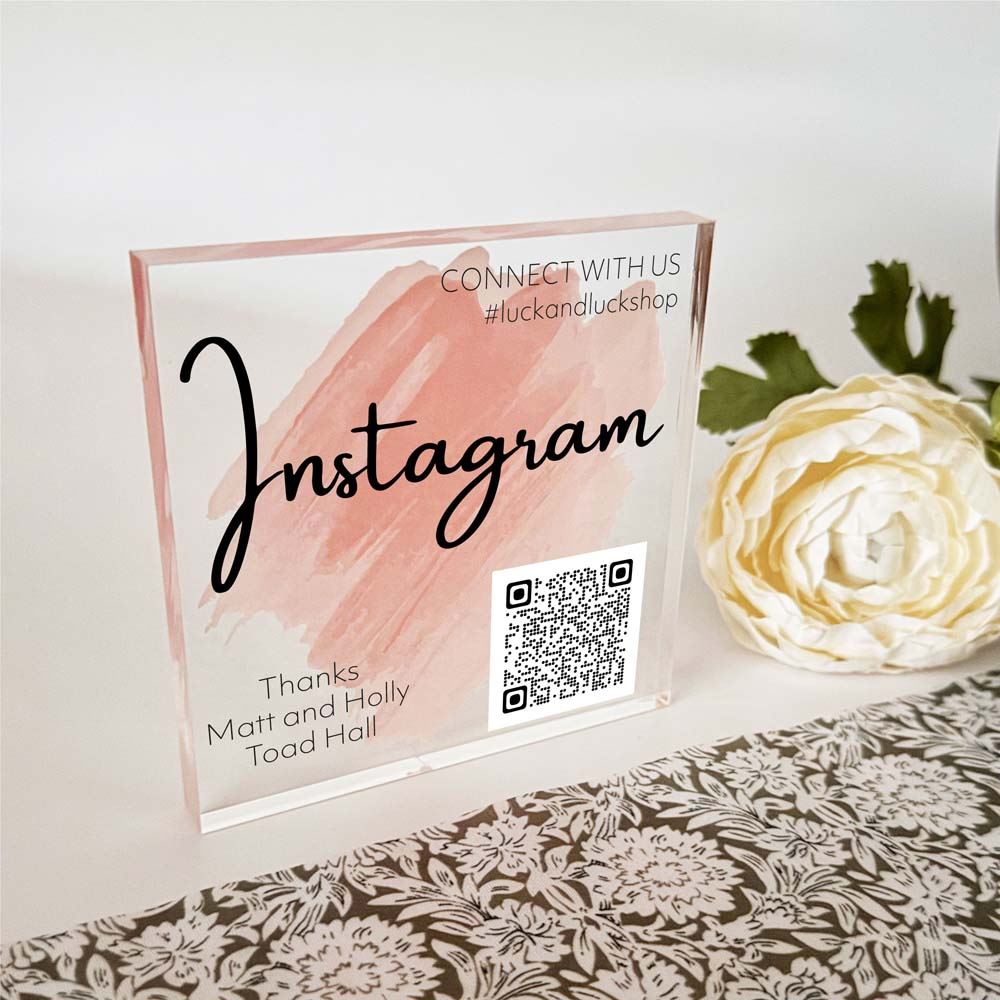 acrylic-block-instagram-social-qr-code-small-business-shops|LLUVABSOCIALI|Luck and Luck| 1