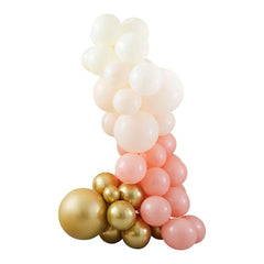 Peach and Gold Balloon Arch Kit with Mixed Size Latex Balloons, 75 Balloons