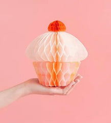 Honeycomb Cupcake Birthday Decoration Multicoloured Paper Décor 20 cm