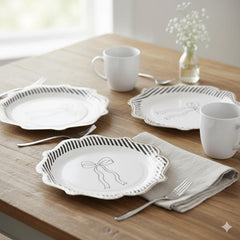 Black White Gold Party Plates 23cm – Pack of 8 Birthday Tableware