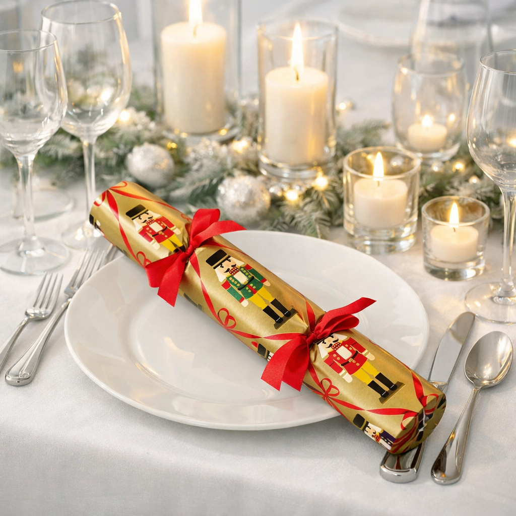 Set of 6 Classic 12-Inch Vintage Nutcracker Crackers for Festive Celebrations
