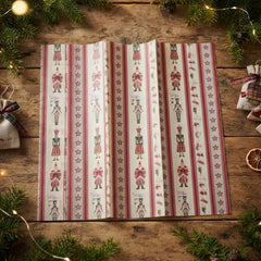 Festive Nutcracker Tissue Paper in Red and Green for Christmas Gift Wrapping 4 Sheets
