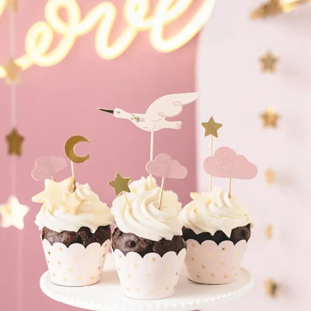 pink-stork-baby-shower-cake-toppers-x-7|KPM30|Luck and Luck| 1