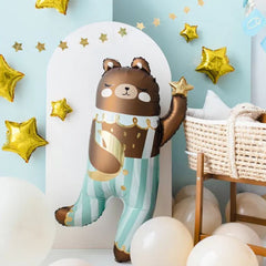 bear-with-moon-and-star-foil-balloon-baby-shower-christening-party|FB201|Luck and Luck| 1