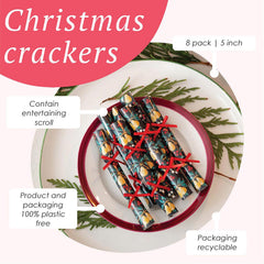 Partridge & Pear Mini Saucer Christmas Crackers for Festive Dining (Pack of 10)