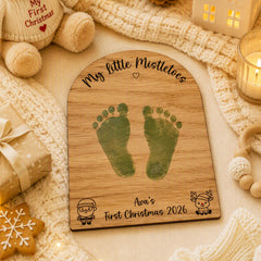 Personalised Baby First Christmas Mistletoe Wooden Sign Custom Name Keepsake Gift
