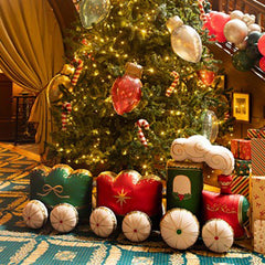 Festive Standing Christmas Train Foil Balloon Red Green Holiday Party Decor