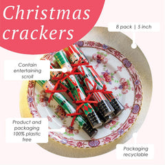 Nutcracker Mini Saucer Christmas Crackers for Festive Table Dining (Pack of 10)