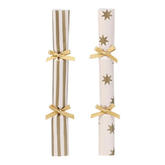 Gold Mini Christmas Saucer Crackers for Festive Dining and Holiday Tables (Pack of 10)