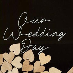Our Wedding Day Drop Top Frame Guestbook Wooden Wedding Guest Book 40 cm