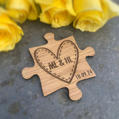 personalised-wooden-oak-jigsaw-piece-keepsake-token-design-4|LLWWJIGKEEPSAKED4|Luck and Luck| 1