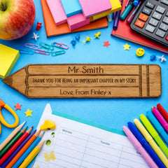 Personalised Wooden Pencil Bookmark Name Message Rustic Gift 15.5cm