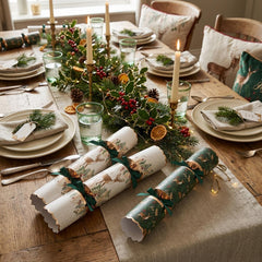 Deluxe Green Deer Christmas Table Crackers Festive Party Tableware Set of 6