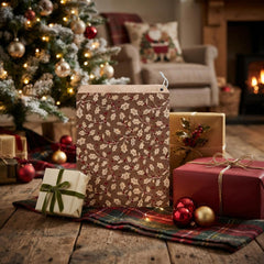 Elegant Red and Brown Large Holly Paper Gift Bags for Christmas Celebrations 50pk