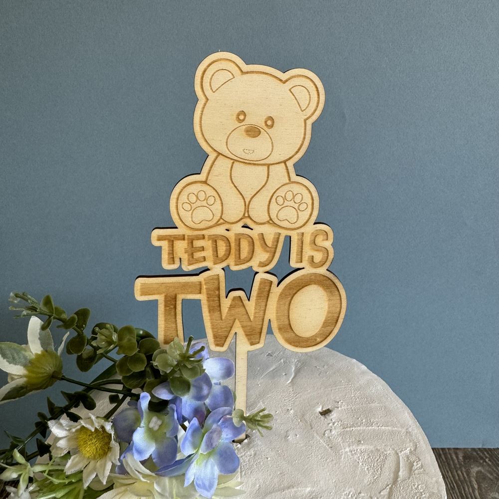 wooden-teddy-bear-cake-topper-personalised|LLWWTEDCTPLLWWTEDCTP2LLWWTEDCTP2|Luck and Luck| 1