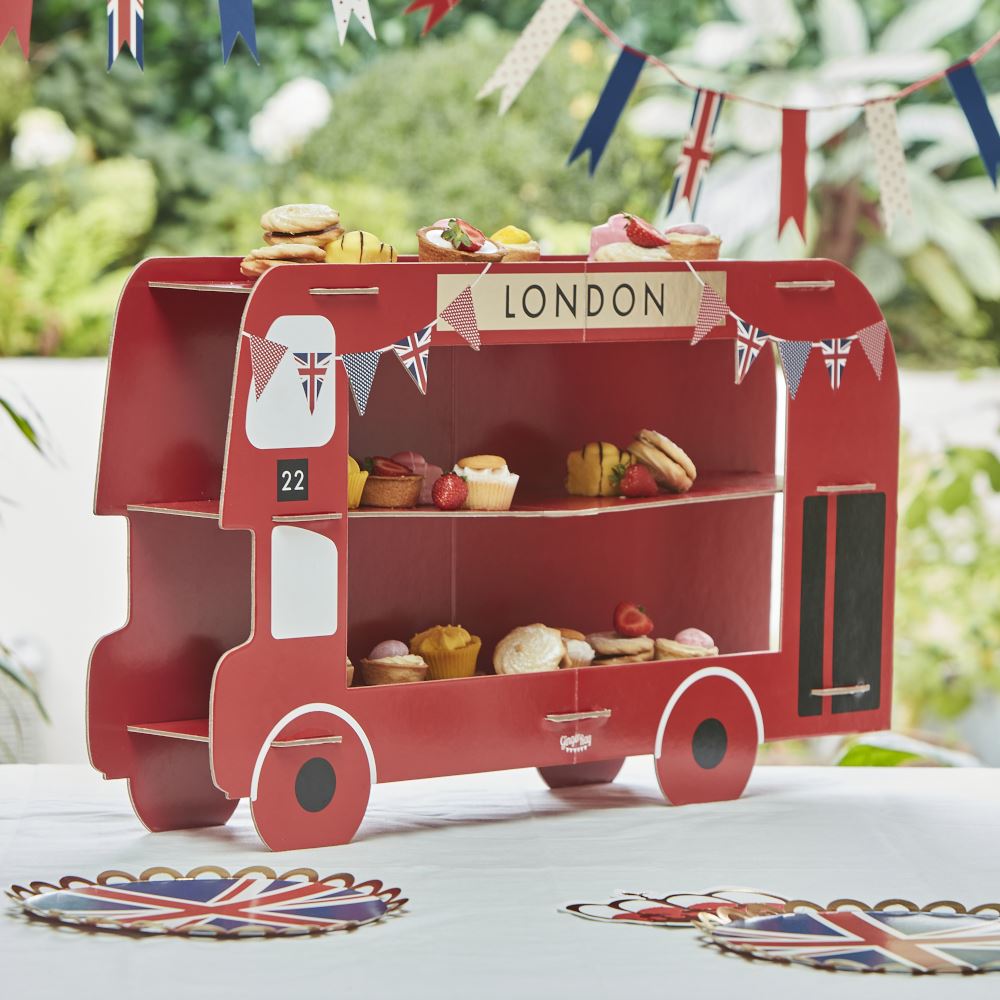 red-london-bus-cupcake-and-sandwiches-stand-queens-jubilee|JBLE-109|Luck and Luck| 1