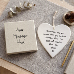 Remember You Are Braver Porcelain Heart Presented in Personalised Gift Box