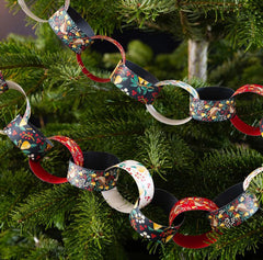 Partridge Christmas Paper Chains Blue Red Festive Craft Party Decorations Set of 100