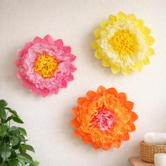 Tissue Paper Flower Birthday Decoration Multicoloured Décor 35 cm