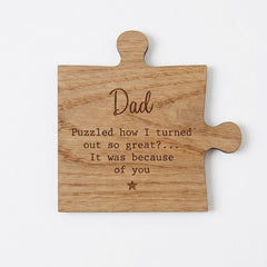 Personalised Dad Wooden Coaster Gift Rustic Design (11.5cm)