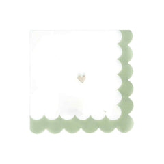 Aryfetes Factory Artyfetes Gold Little Hearts Green Napkins 16 Pack