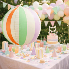 Striped Ball Foil Balloon Multicoloured Birthday Party Décor 75 cm