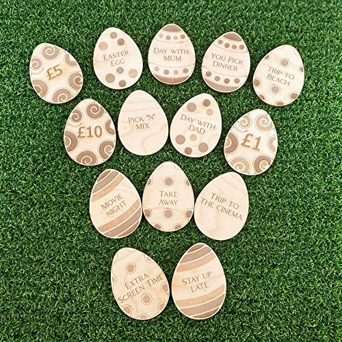 wooden-easter-egg-tokens-alternative-easter-egg-hunt-x-14|LLWWEEHUK|Luck and Luck| 1