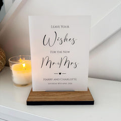 Classic Personalised Leave Your Wishes Sign - Opaque