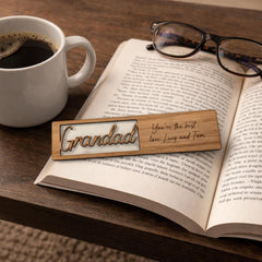 Personalised Grandad Wooden Bookmark Father’s Day Gift with Message