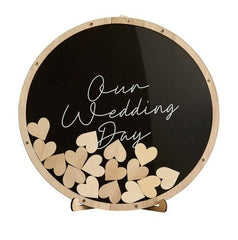 Our Wedding Day Drop Top Frame Guestbook Wooden Wedding Guest Book 40 cm