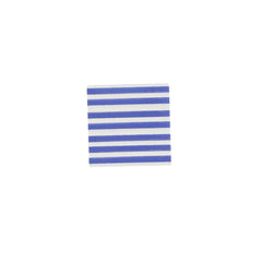 Blue & White Striped Cocktail Paper Napkins for Birthday Tables (Pack of 15, 12.5 cm)