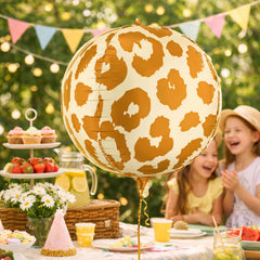Cheetah Print Foil Balloon Kids Party Decoration Gold 75cm