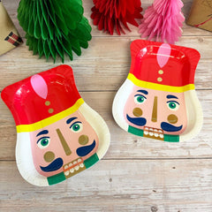 christmas-nutcracker-shaped-dessert-paper-party-plates-x-8|73139|Luck and Luck| 1