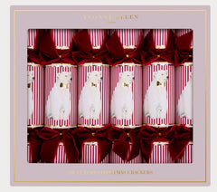 Yvonne Ellen Polar Bear Christmas Crackers Red Festive Party Tableware Set of 6